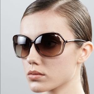 TOM FORD RAQUEL DARK BROWN / BROWN GRADIENT SUNGLASSES TF0076 38F FT76